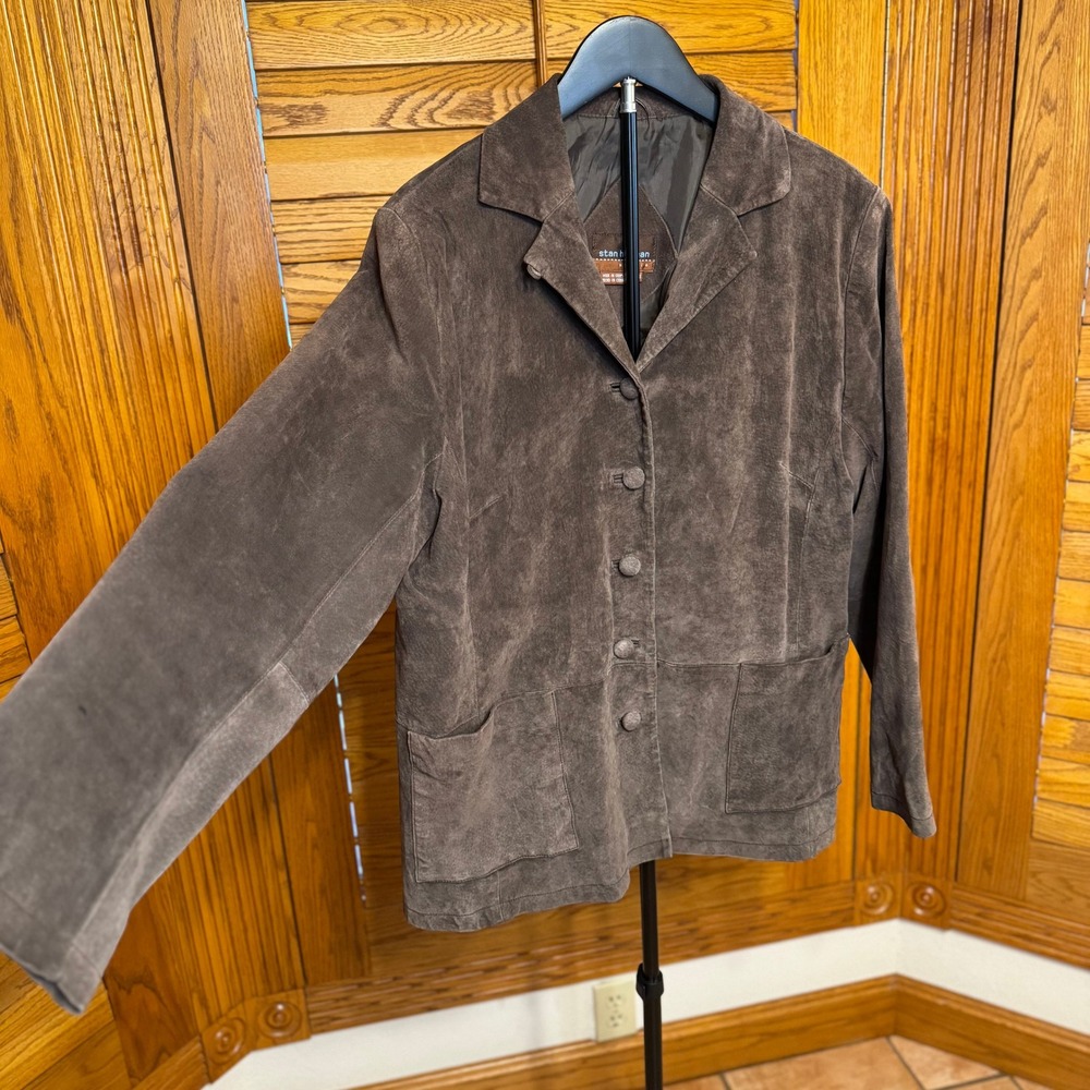 Vintage Stan Herman Studio Brown Suede Leather Jacket